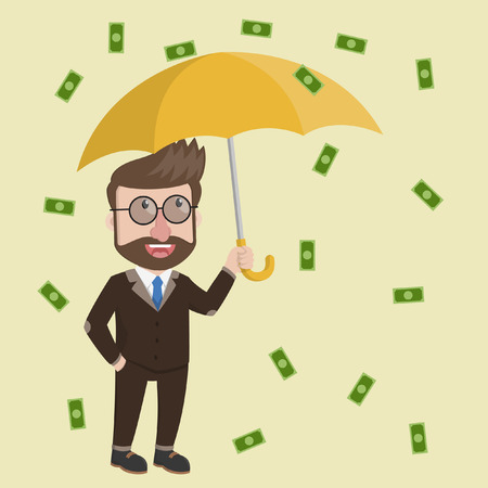Business man raining of moneyのイラスト素材