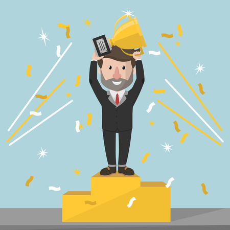 Business man winners in podiumのイラスト素材