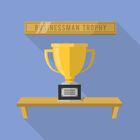 Business man gold trophyのイラスト素材