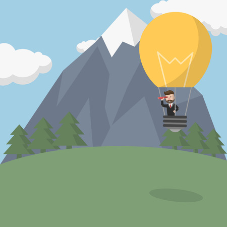 Business man find opportunity from the idea balloonのイラスト素材