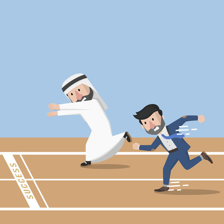 Business man and arabic businessman copetitionのイラスト素材