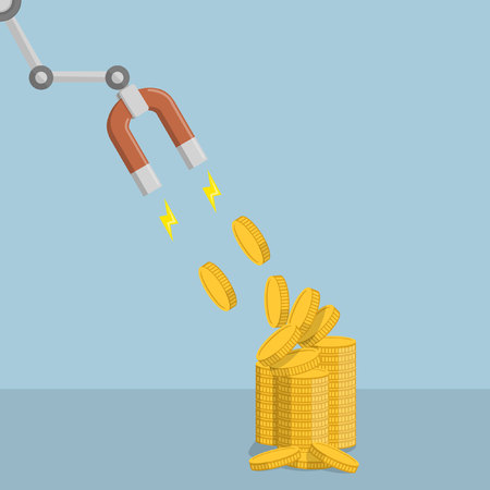Magnet take money illustrationのイラスト素材