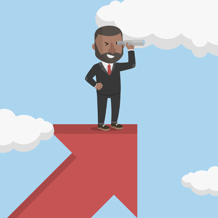 businessman looking for progressのイラスト素材