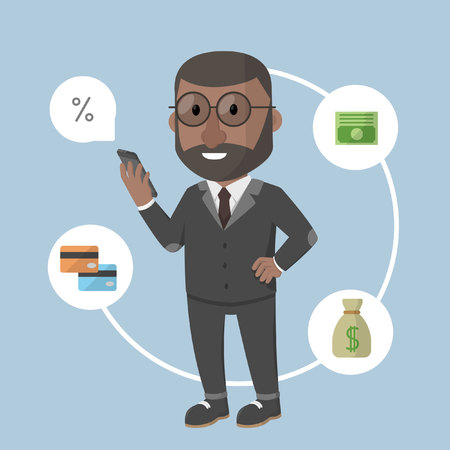 businessman mobile bankingのイラスト素材