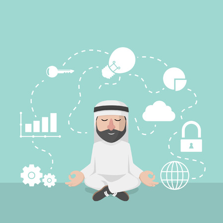 businessman arabian relaxation mind of businessのイラスト素材