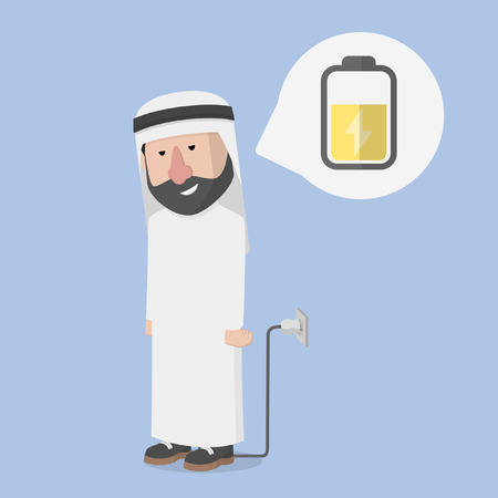 arab businessman charger energyのイラスト素材