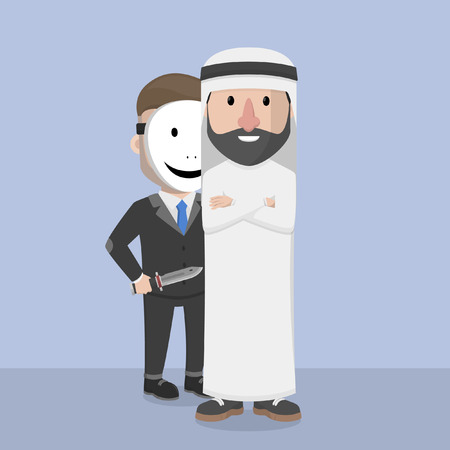 arab businessman berpatner with traitorsのイラスト素材