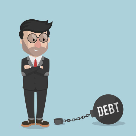 businessman free from debtのイラスト素材