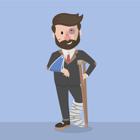 businessman battered and sickのイラスト素材
