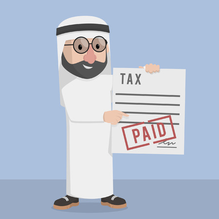 businessman arabian paid the taxのイラスト素材
