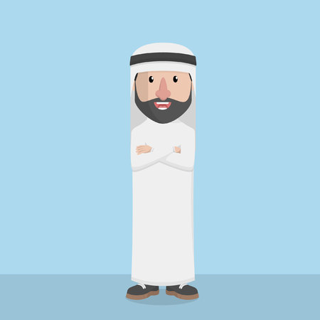 businessman arabian standingのイラスト素材