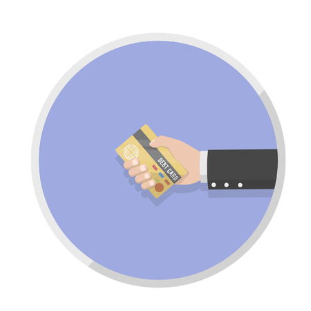 businessman hand holding the card debtのイラスト素材