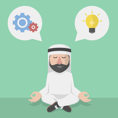 businessman arabian relaxation planning and ideaのイラスト素材