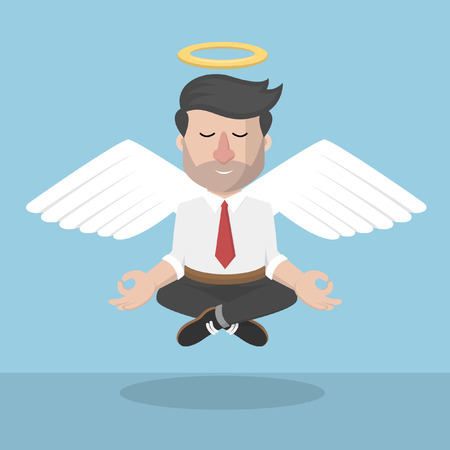 businessman angel was relaxationのイラスト素材