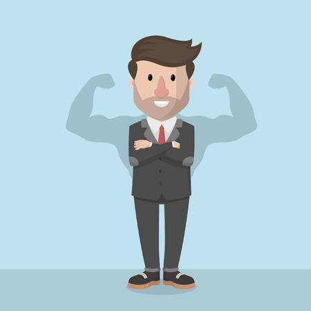 businessman muscular shadowのイラスト素材