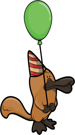 platypus using birthday party costumeのイラスト素材