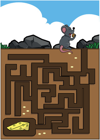 maze mouse and cheeseのイラスト素材