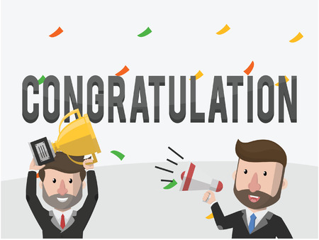 congratulation businessmen illustration conceptのイラスト素材