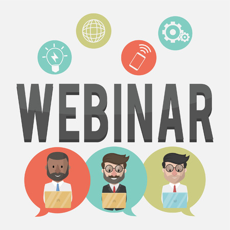 webinar connected businessmen innovation business illustration conceptのイラスト素材