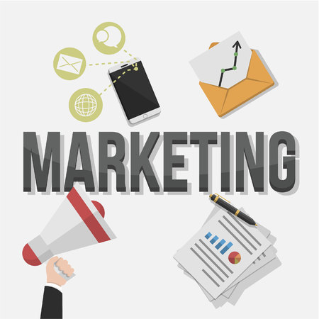 marketing business illustration conceptのイラスト素材