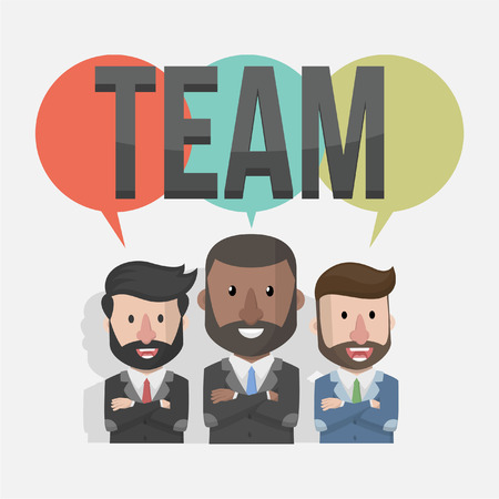 team working businessmen business illustration conceptのイラスト素材