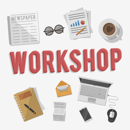 Work Shop Equipment business illustration conceptのイラスト素材
