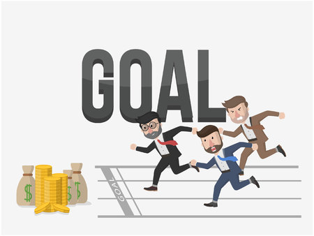 all businessman towards goalのイラスト素材