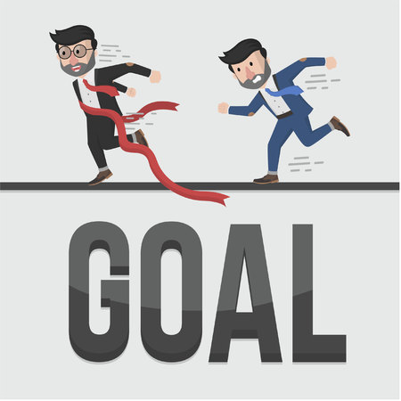 businessman goal illustration designのイラスト素材