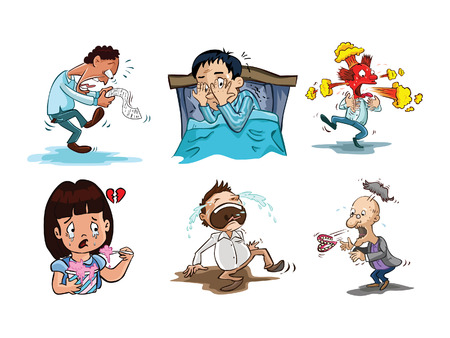people expression illustration design collectionのイラスト素材
