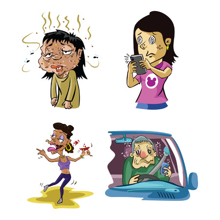 drunk people illustration design collectionのイラスト素材
