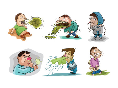 sick people illustration design collectionのイラスト素材