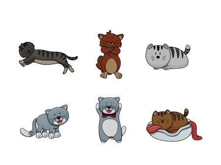cat illustration design collectionのイラスト素材