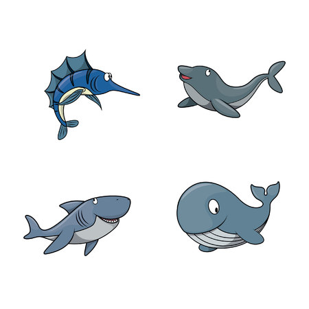 big fish illustration design collectionのイラスト素材