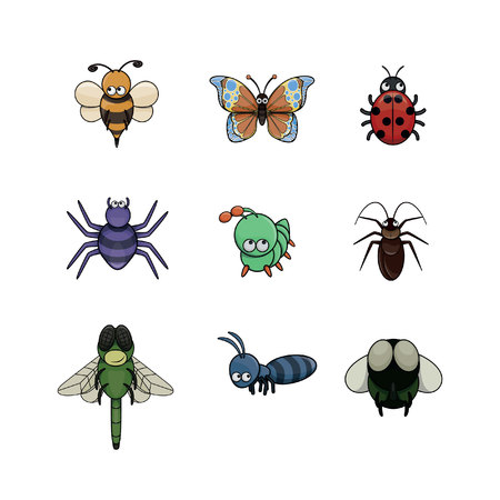 insect illustration design collectionのイラスト素材