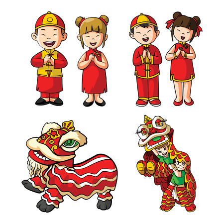 chinese illustration design collectionのイラスト素材