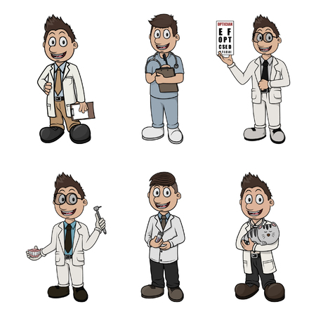 profession illustration design collectionのイラスト素材
