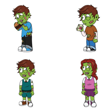 zombie illustration design collectionのイラスト素材