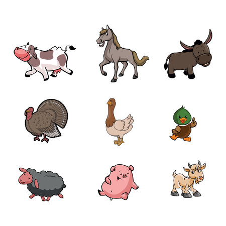 farm animal illustration design collectionのイラスト素材