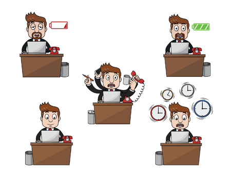 businessman working illustration design collectionのイラスト素材