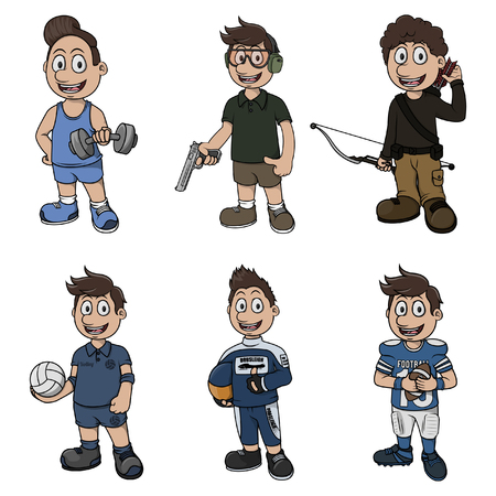 sport illustration design collectionのイラスト素材