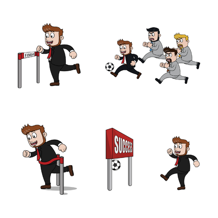 business sport illustration design collectionのイラスト素材