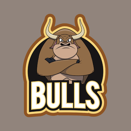 bulls illustration design full colourのイラスト素材