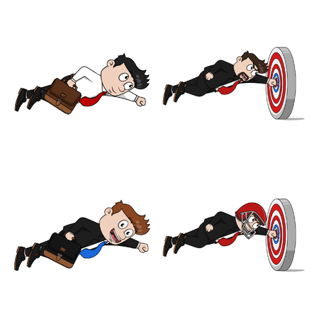 flying businessman illustration design collectionのイラスト素材