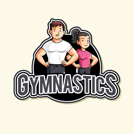 gymnastics illustration design full colourのイラスト素材