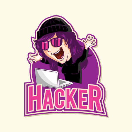 hacker illustration design full colourのイラスト素材