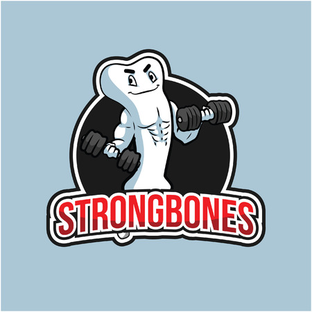 strong bones illustration design full colourのイラスト素材