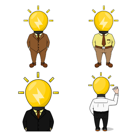 head lamp businessman illustration design collectionのイラスト素材