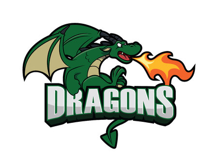 dragons illustration design colorfulのイラスト素材