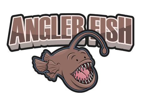 angler fish illustration design colorfulのイラスト素材