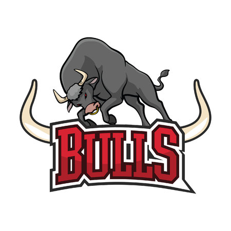 bulls illustration designのイラスト素材